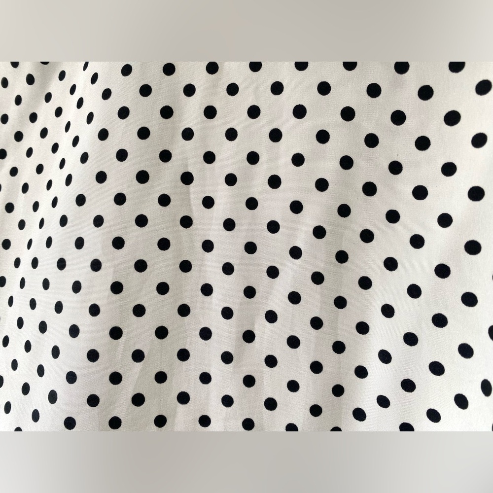 Vintage black and white polka dot print puff shoulder blouse - Picture 10 of 16
